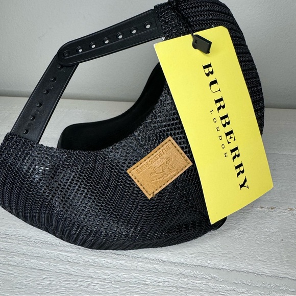 NWT BURBERRY Hat Black White Check Plaid Mesh Back Baseball Cap - Picture 7 of 8